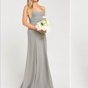 NWT Godshaw Goddess Gown Soft Charcoal Crisp Maxi